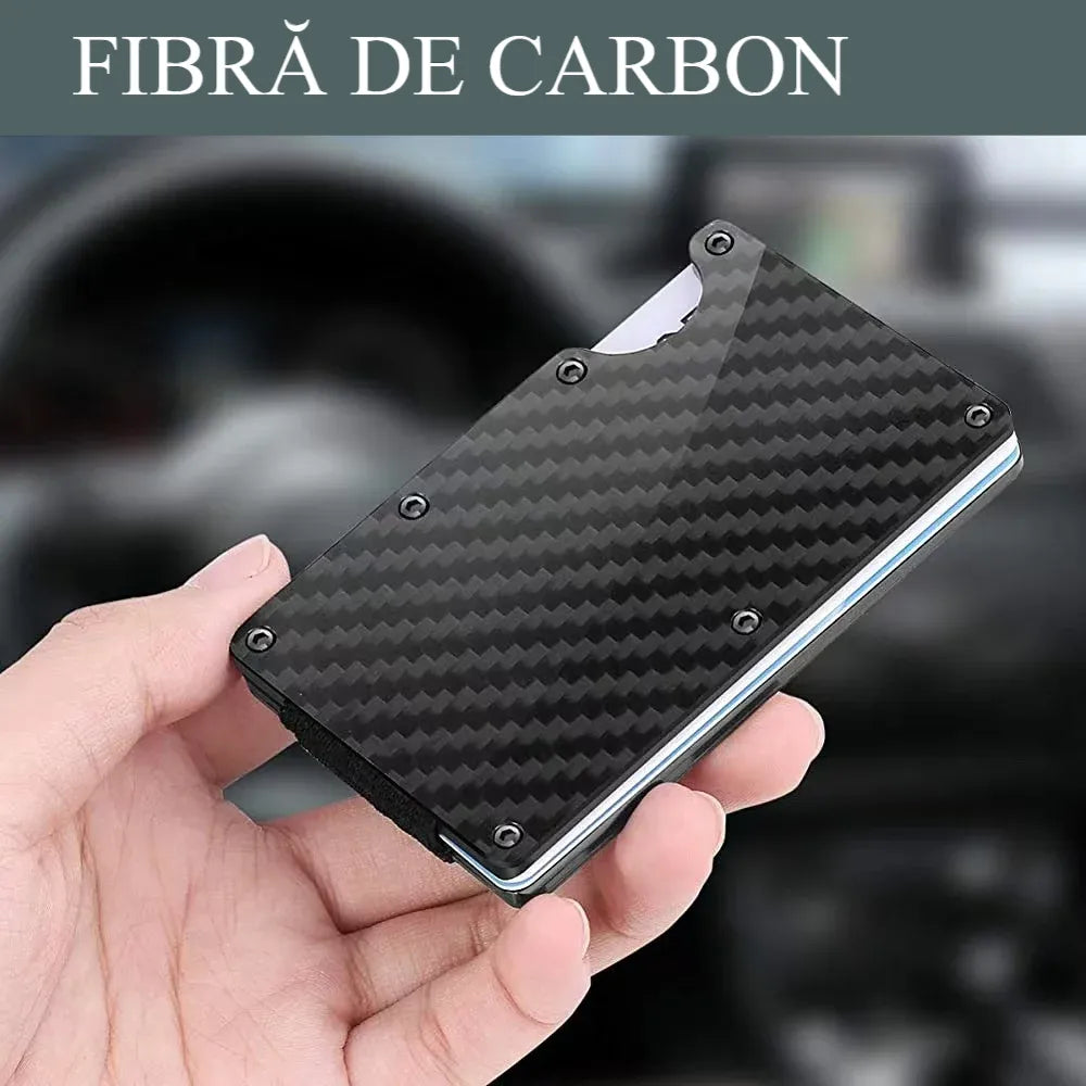 Portofel din fibra de carbon cu curea